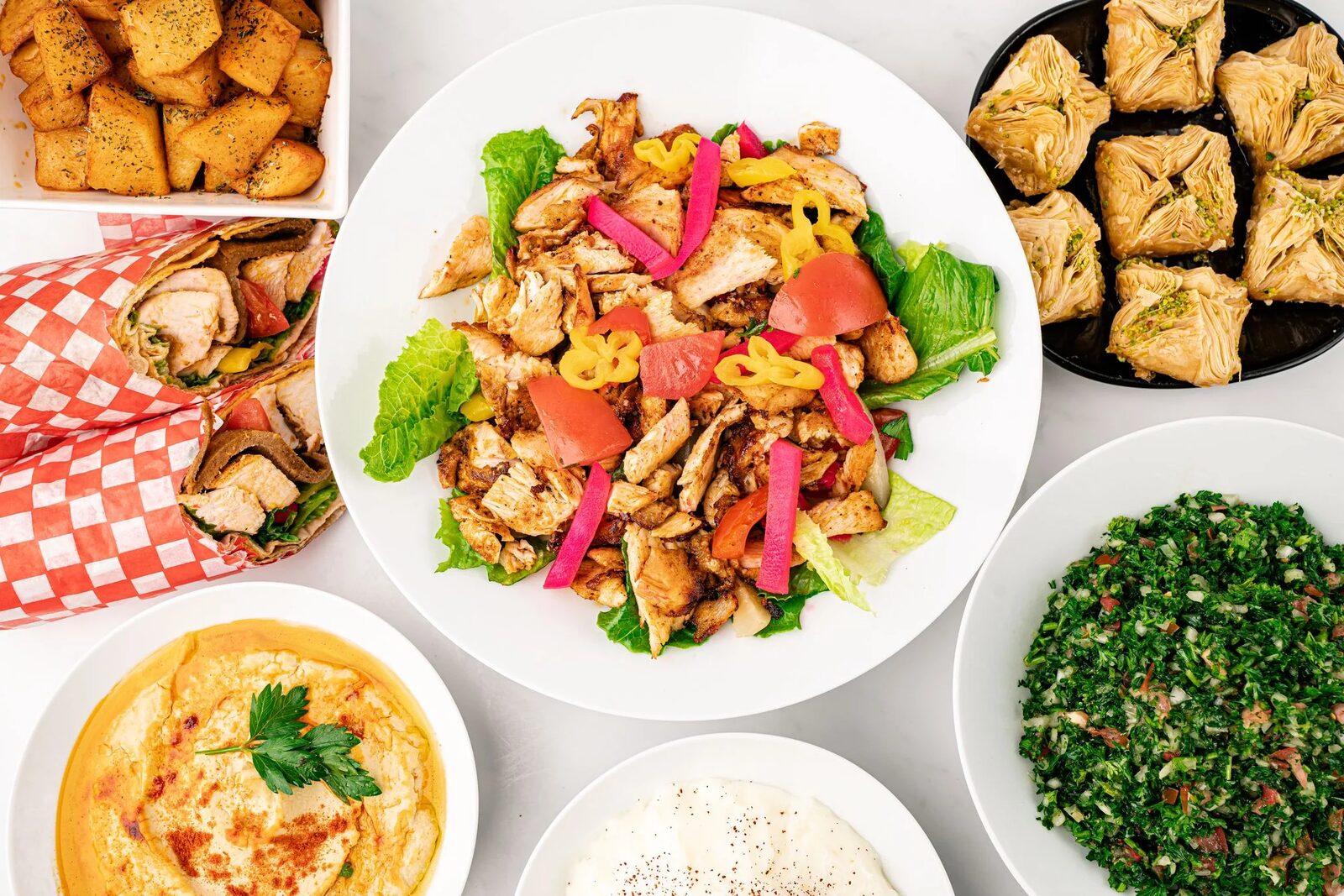 Shawarma Palace kitchen preparing fresh ingredients